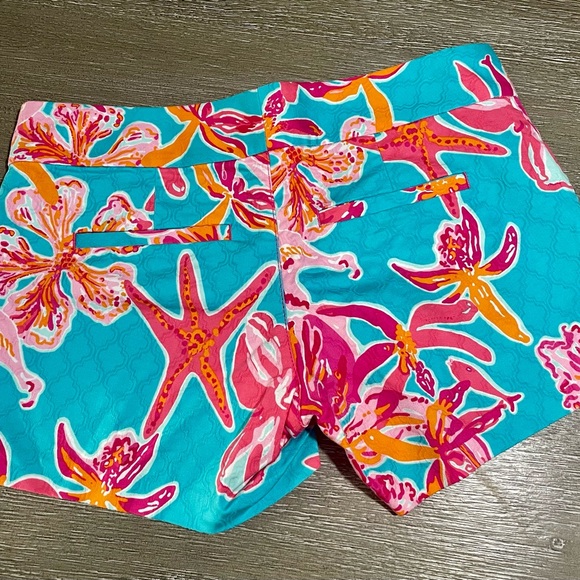 LILLY PULITZER Ellie shorts - Sea Blue/size 2 - turquoise, hot pink & orange EUC - Picture 7 of 8